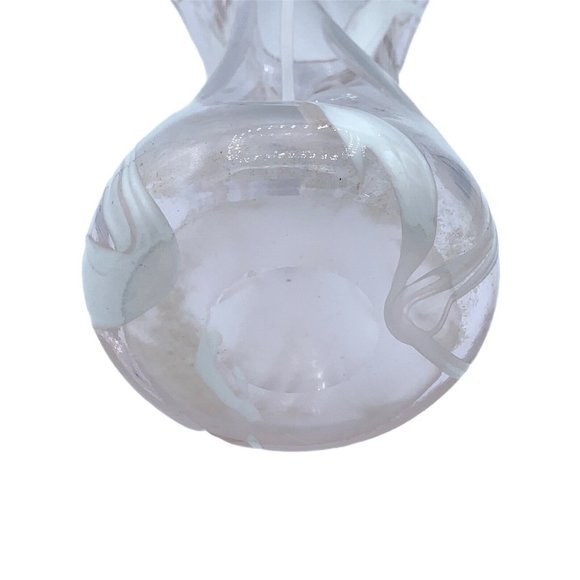 Margie's Garden Art Glass Hand Blown Vase Decor Light Pink Clear White Venice CA - Picture 7 of 7